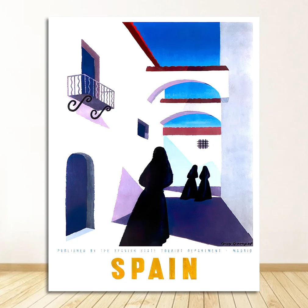 Travel to Spain Vintage Canvas Wall Poster | Pop Art Print