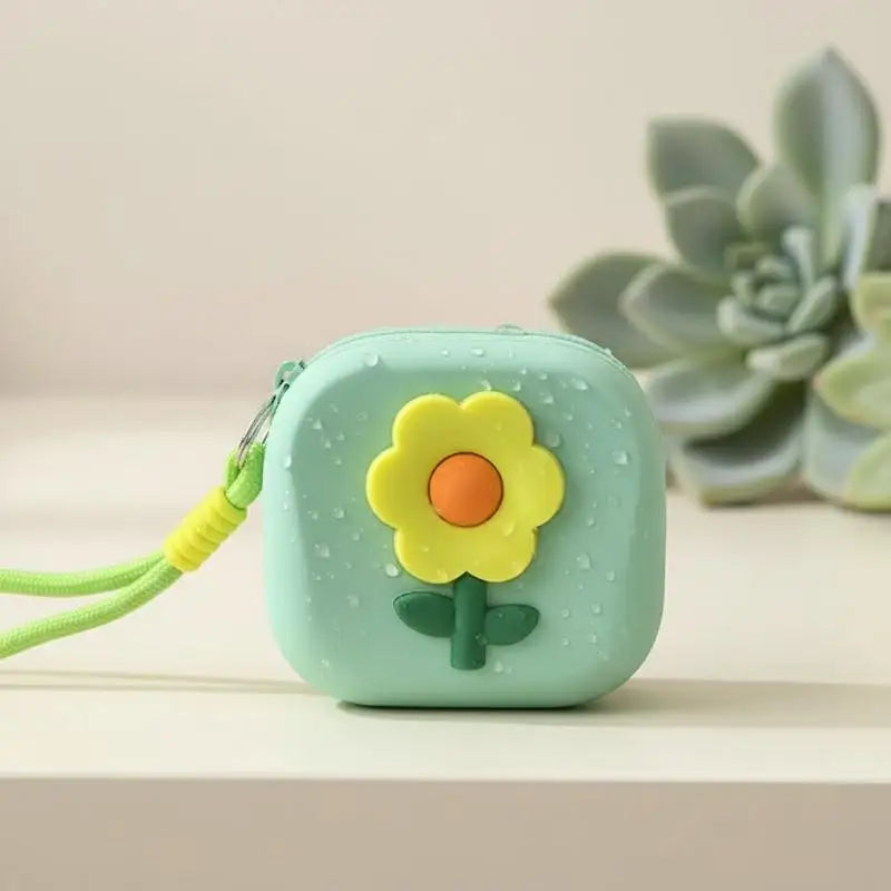 Flower Silicone Mini Wallet & Coin Purse with Lanyard | Waterproof