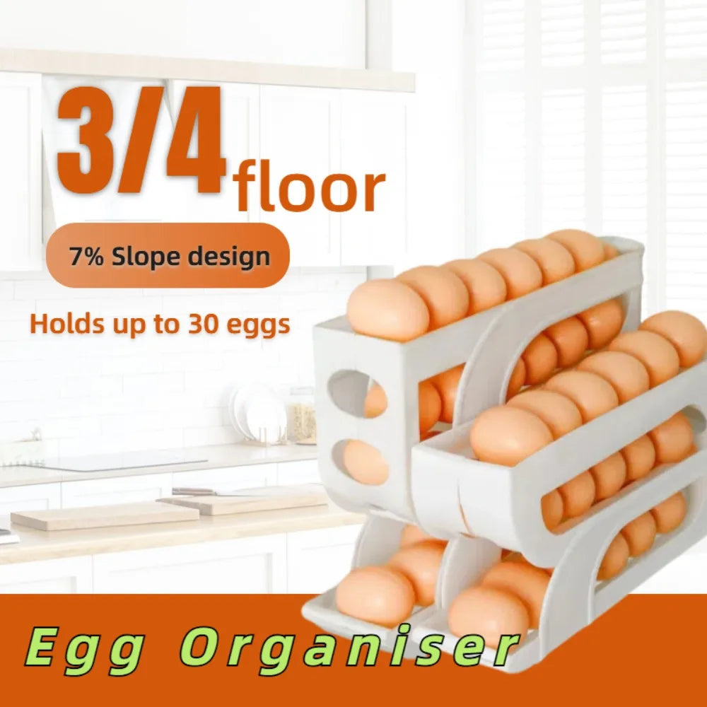 Automatic Rolling Egg Dispenser Tray – Holds 20 or 30 Eggs