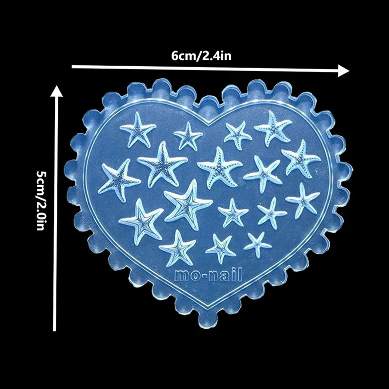 3D Starfish Silicone Nail Art Mold – Summer Manicure Stencil