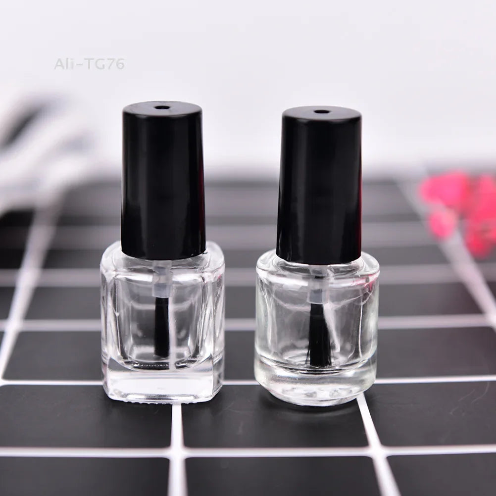 5ml Clear Glass Nail Polish Bottle with Lid & Brush