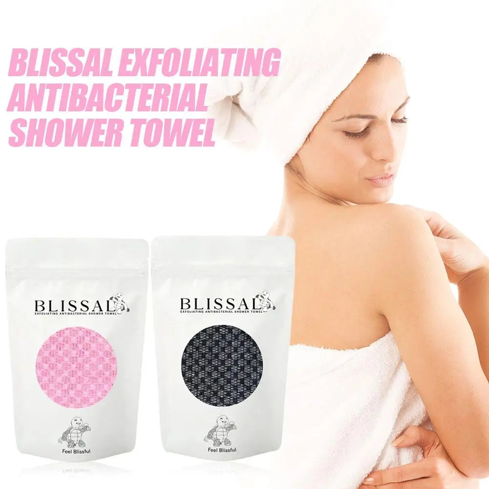 Dual-Sided Exfoliating Back Scrub Towel with Straps – Unisex
