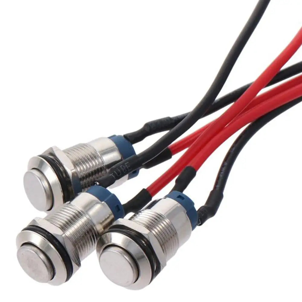 12mm Waterproof Latching Push Button Switch – Stainless Steel