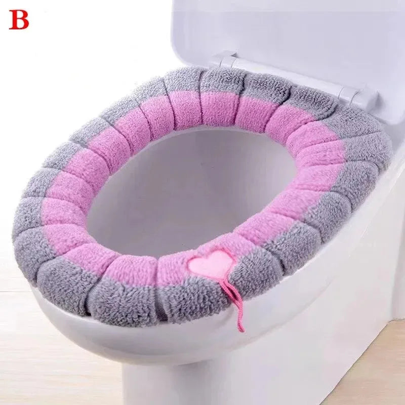 Knitted Toilet Seat Cushion Cover – Thick Universal Fit