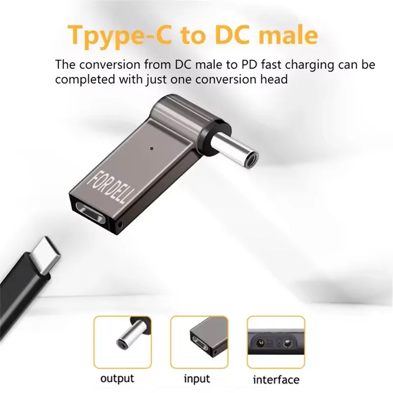 100W USB-C to DC Laptop Charger Adapter for Dell HP Asus Lenovo