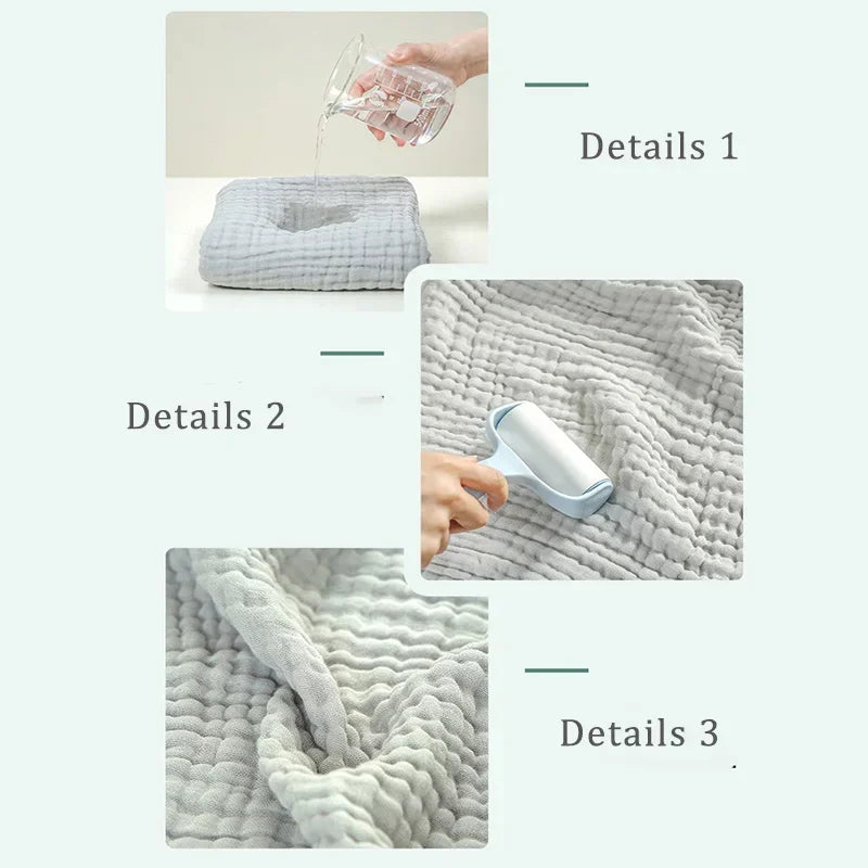 6-Layer Cotton Muslin Baby Swaddle Blanket & Bath Towel 105cm