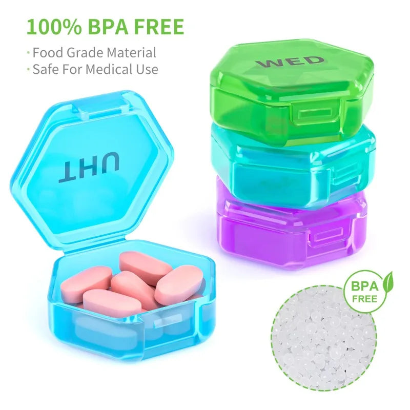 Weekly Pill Organizer 7 Day Small Box Portable Travel Container Daily