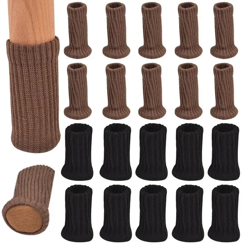 4-Pack Knitted Chair Leg Covers – Non-Slip Floor Protectors
