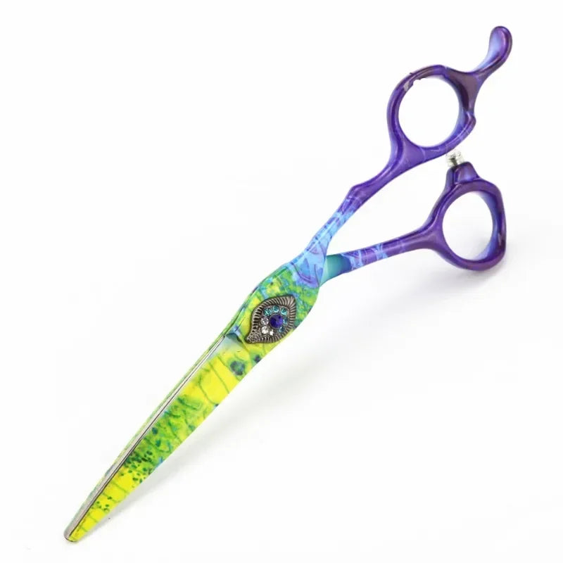 6" Peacock Green Pro Hair Cutting & Thinning Scissors | 9CR Steel