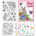 Easter Rabbit Clear Stamps Cutting Dies & PET Stencils Set