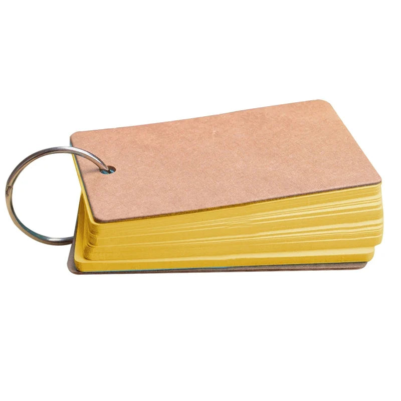 Portable Buckle Binder Flash Cards Memo Pad – 50 Blank Sheets