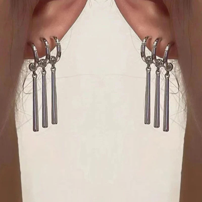 Zoro Anime Cosplay Earrings – Fake Triple Dangle Set