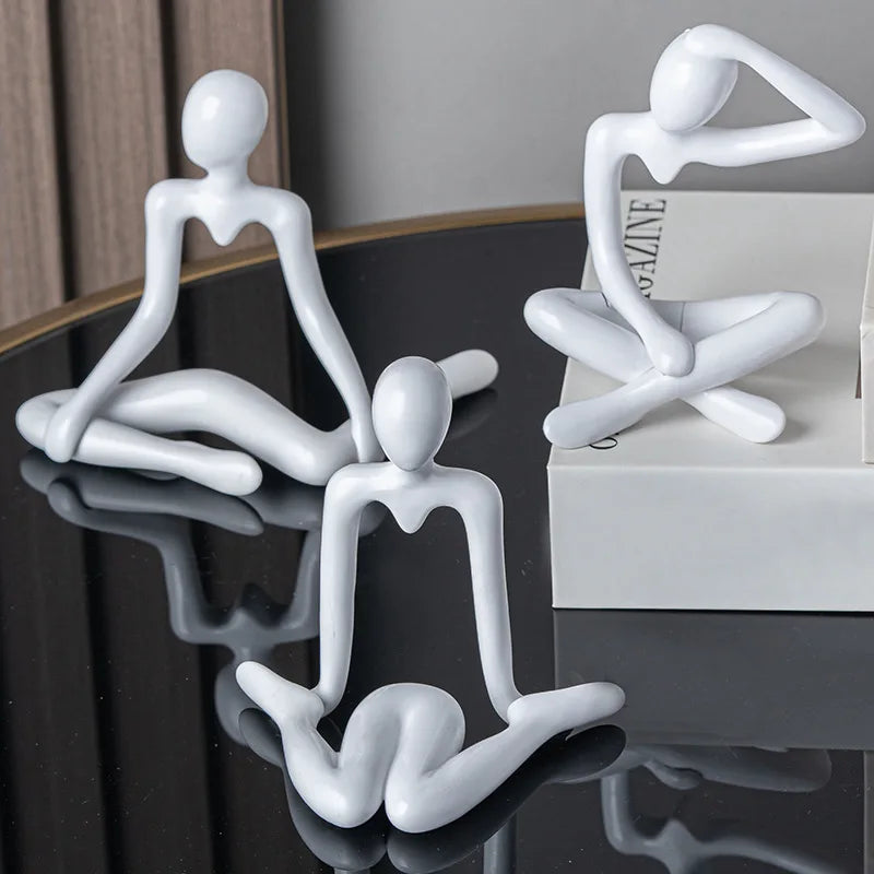 Abstract Figure Thinkers Plastic Crafts Cute Little Ornaments Room