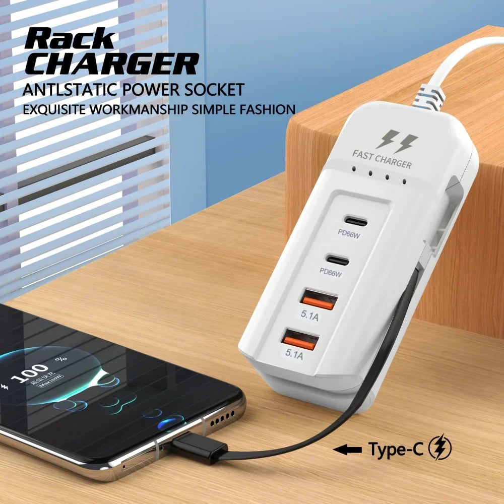 Multiport USB-C PD Fast Charge Wall Adapter | EU US UK Plug