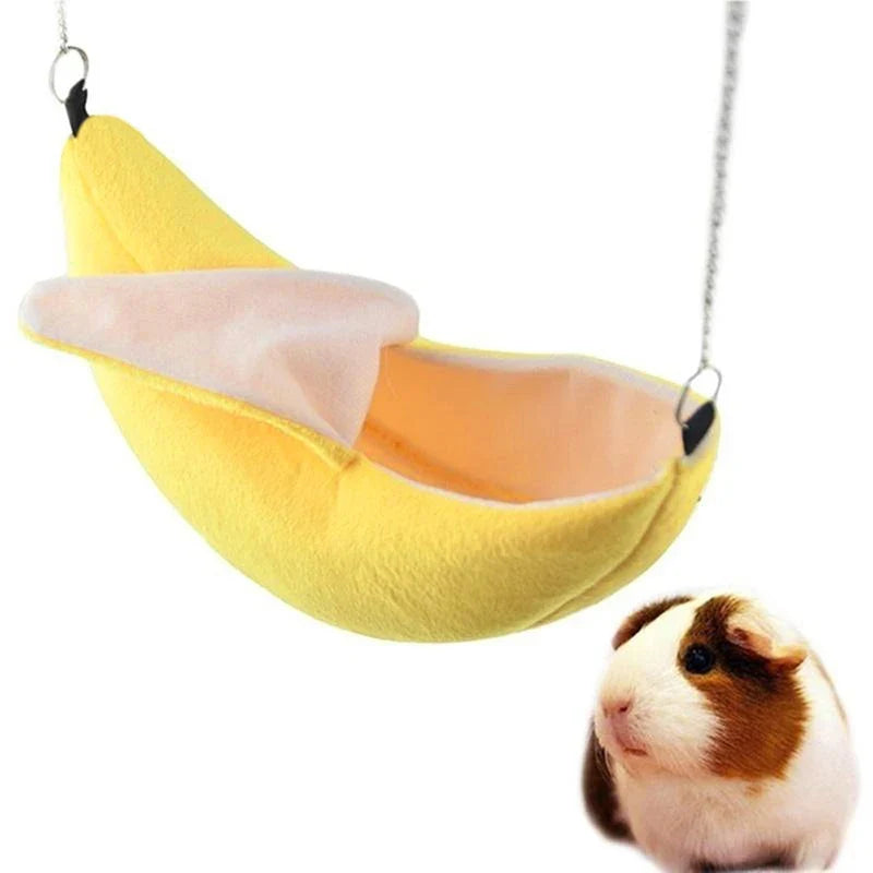 Hamster Cotton Nest Banana Shape House Hammock Bunk Bed Toys Cage