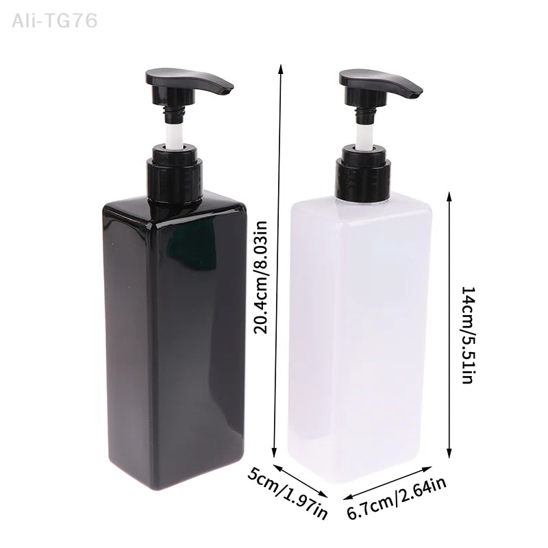 500ml Square Pump Dispenser Bottle – Refillable PET Plastic