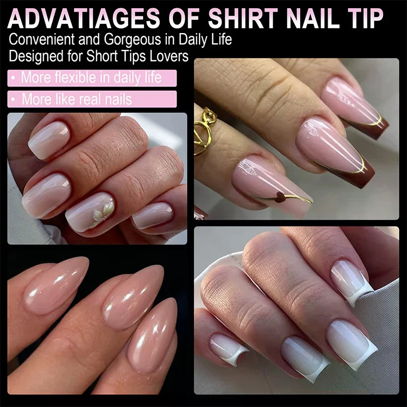 504 Pcs False Nail Tips – Almond Coffin Stiletto Square Shapes