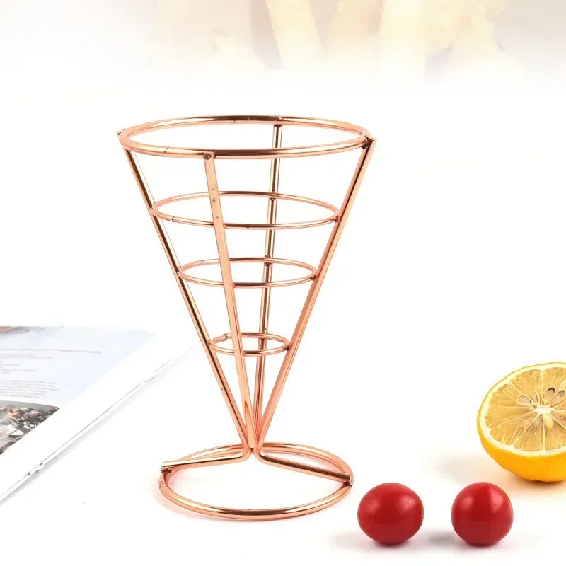 Fries Stand Fried Chicken Display Rack Stainless Appetizers Cone