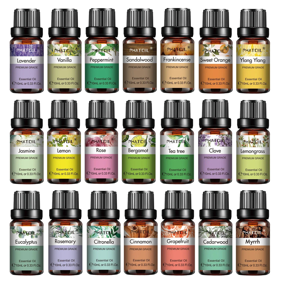 PHATOIL 10ml Pure Essential Oil – Diffuser & Aromatherapy