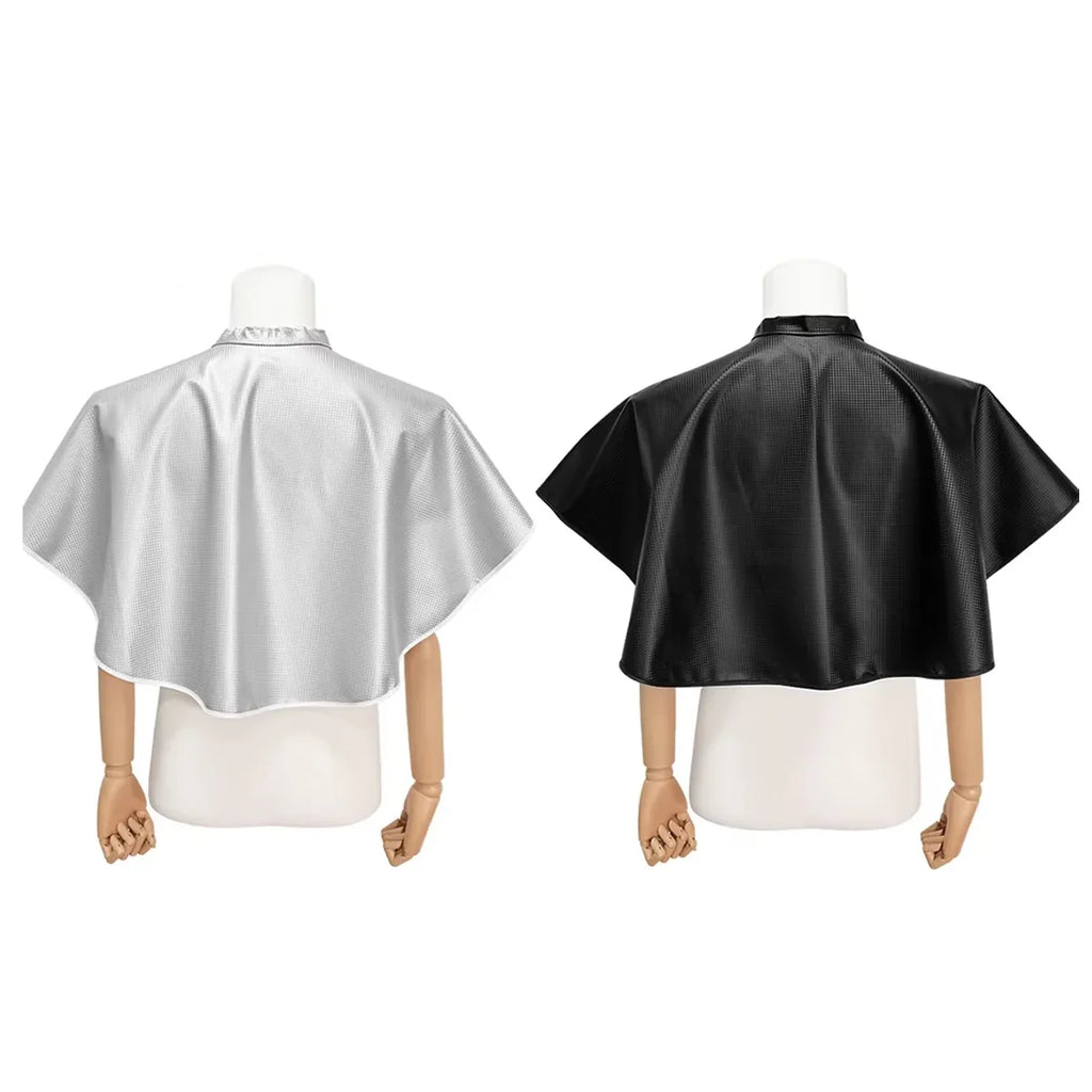 Waterproof PU Leather Hair Coloring Cape | Salon Barber Shawl