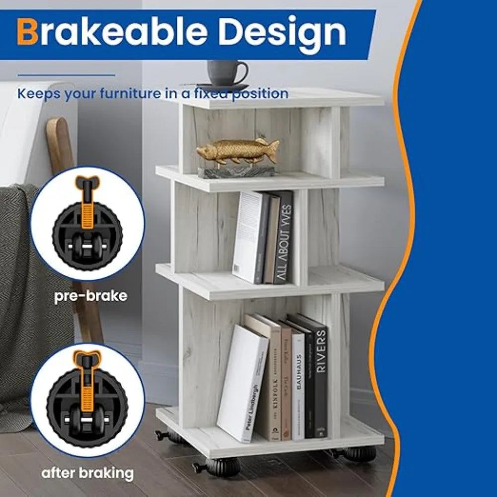 4-Pack Self-Adhesive 360° Swivel Furniture Caster Wheels