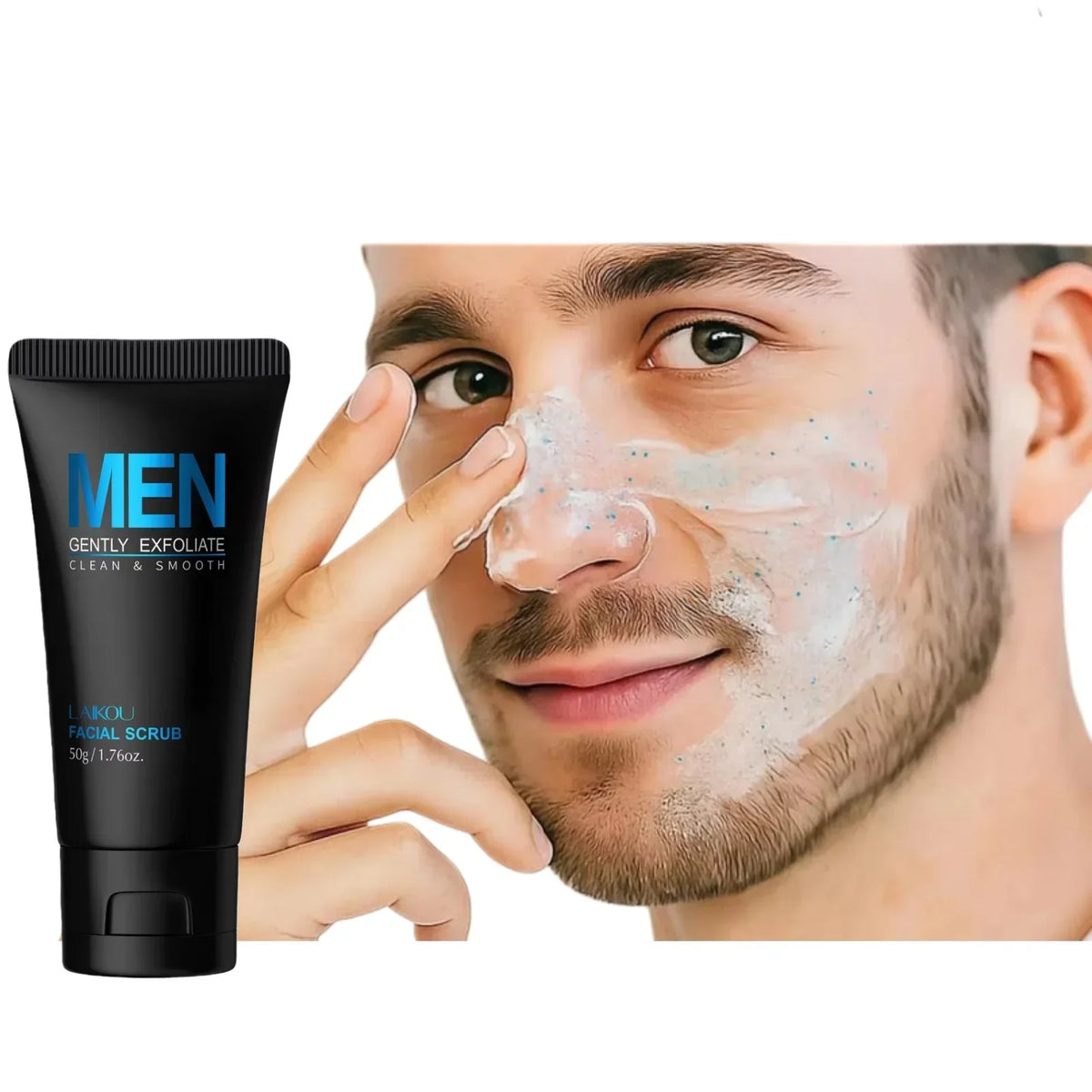 LAIKOU Men 2-in-1 Facial Scrub & Cleanser – 50g Exfoliator