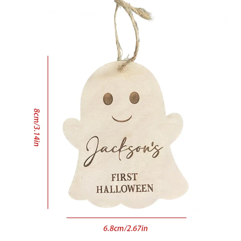 Personalized Engraved Halloween Ghost Name Tags – 5-Piece Set