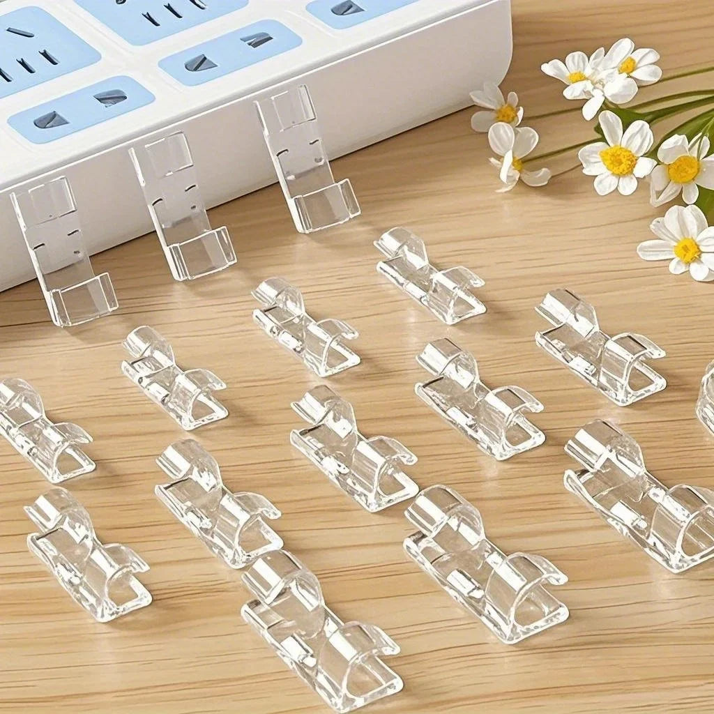 Self-Adhesive Cable Clips – Desk & Wall Cord Organizer