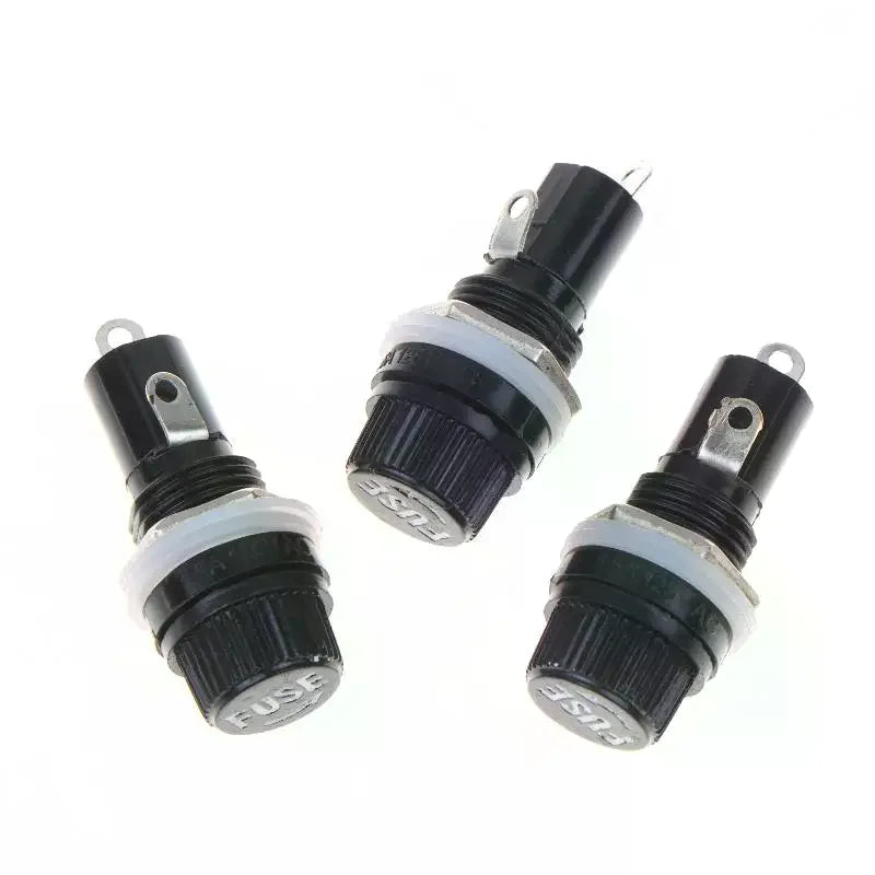 10-Pack 5x20mm Glass Fuse Holders – Panel Mount DIY Socket