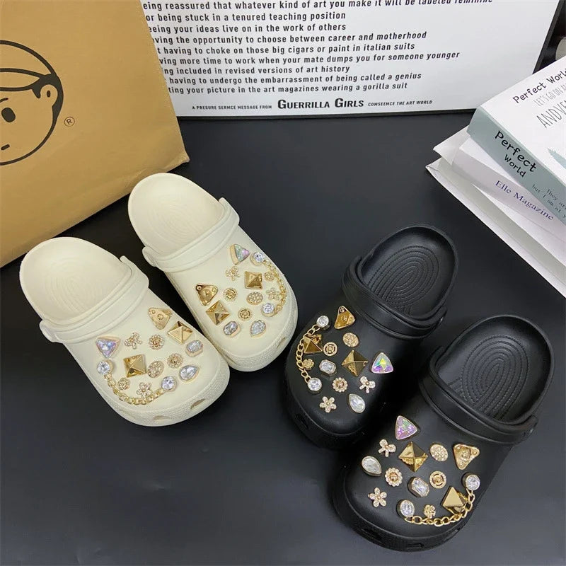Fashionable Shoe Accessory Made Metal Chain Clasp Removable Suitable