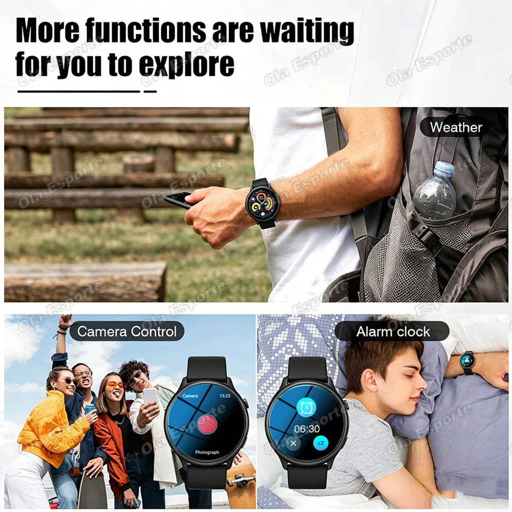 Smart Watch Men AMOLED Screen Heart Rate AI Voice Assistant GPS Track