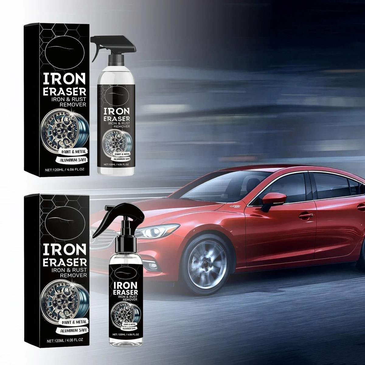 Car Rust Remover Spray | Iron & Brake Dust Cleaner 120ml
