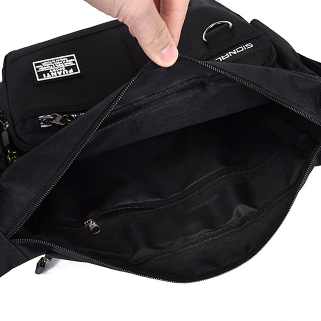 Men's Large Capacity Sling Shoulder Bag | Multi-Pocket Oxford