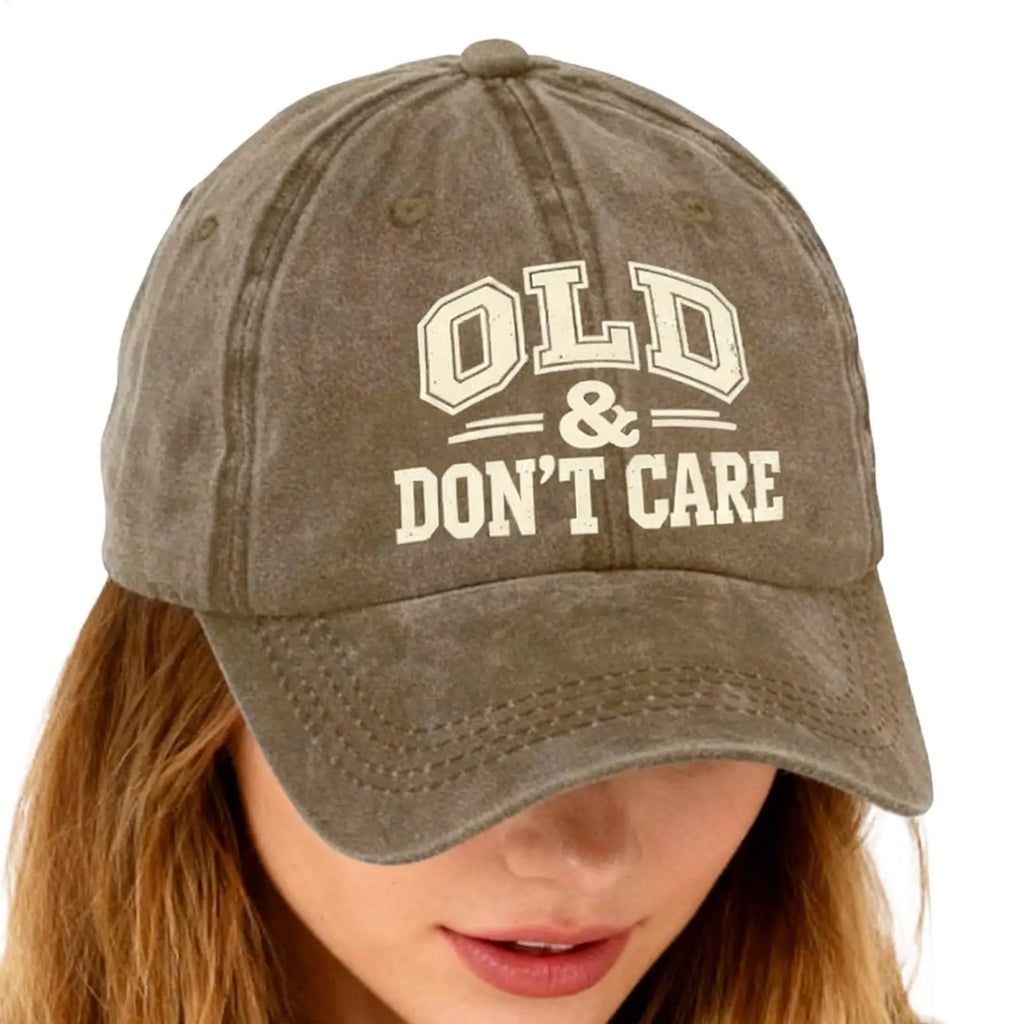 Vintage Distressed Baseball Cap | "Old Don't Care" Unisex Hat