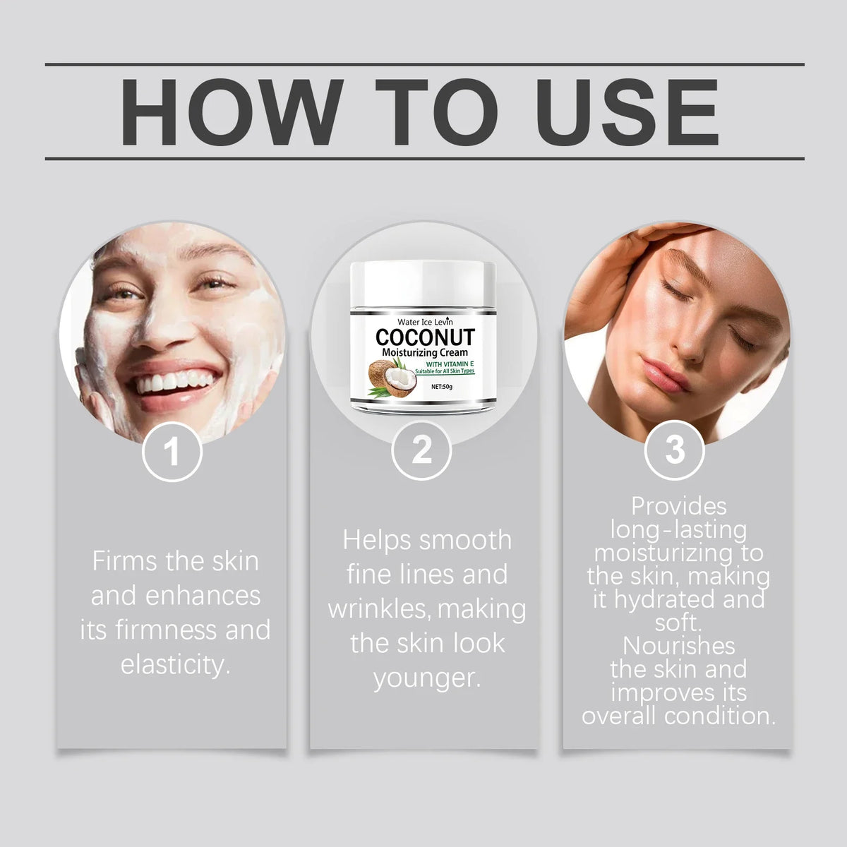 Coconut Oil Moisturizing Face Cream | Collagen, Hyaluronic Acid & Retinol