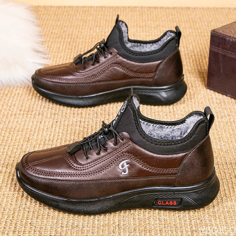 Men's Winter Warm Slip-On Ankle Boots | Rubber Sole Snow Shoe