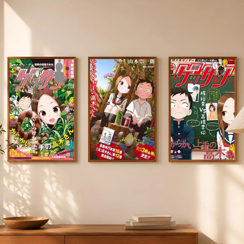 Takagi-san Anime PVC Wall Poster – Self-Stick HD Waterproof Art