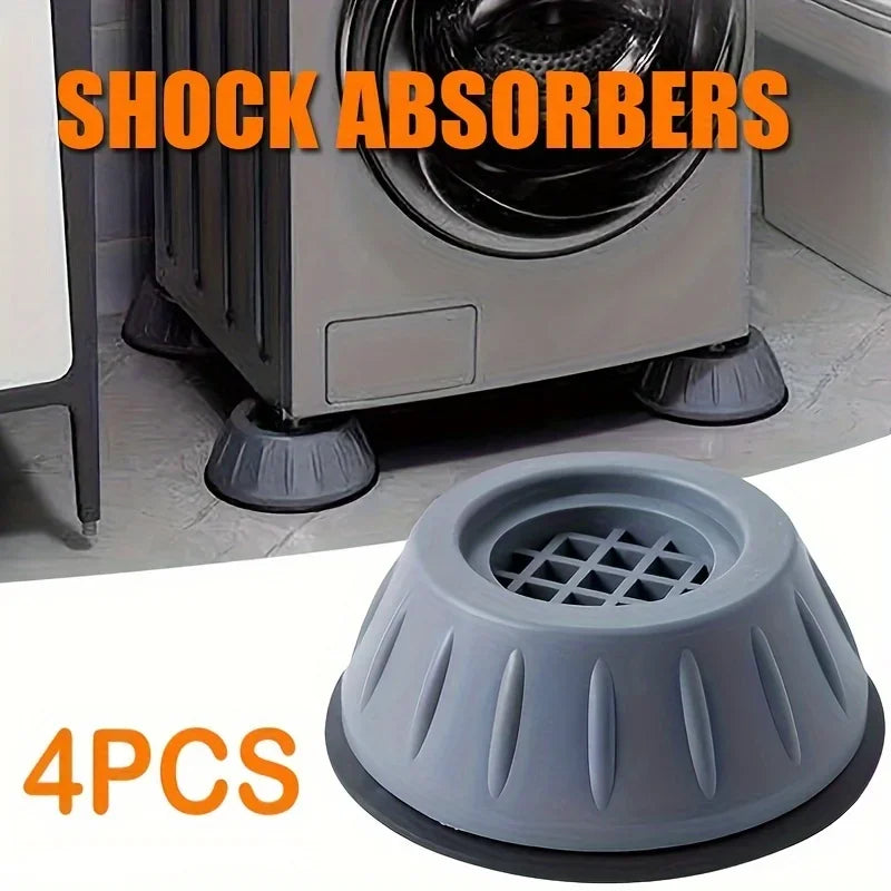 4-Piece Anti-Vibration Washing Machine Mats – Grey Floor Pads