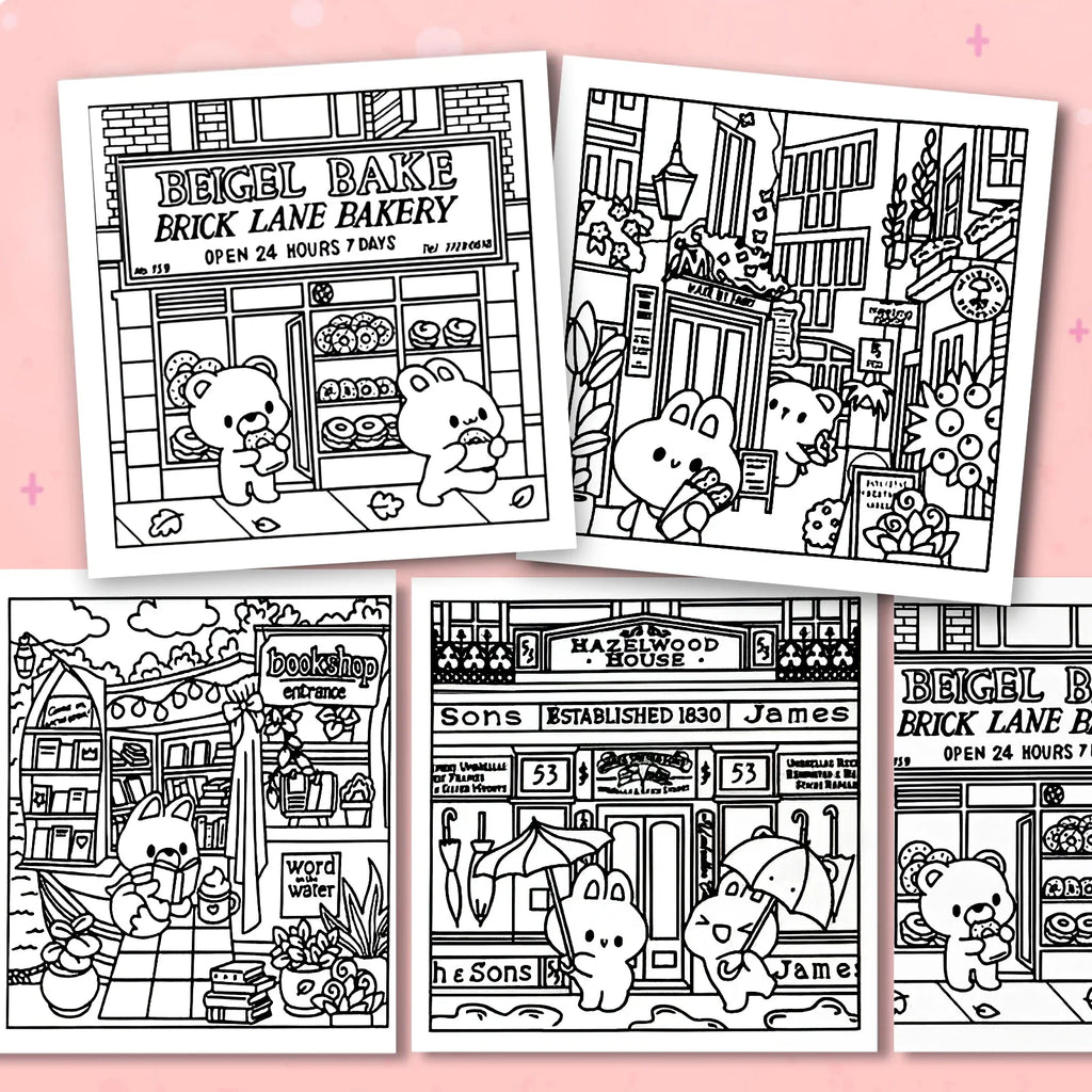 Adult Teen Coloring Book Comfy Patterns Bold Easy Cute Cartoon