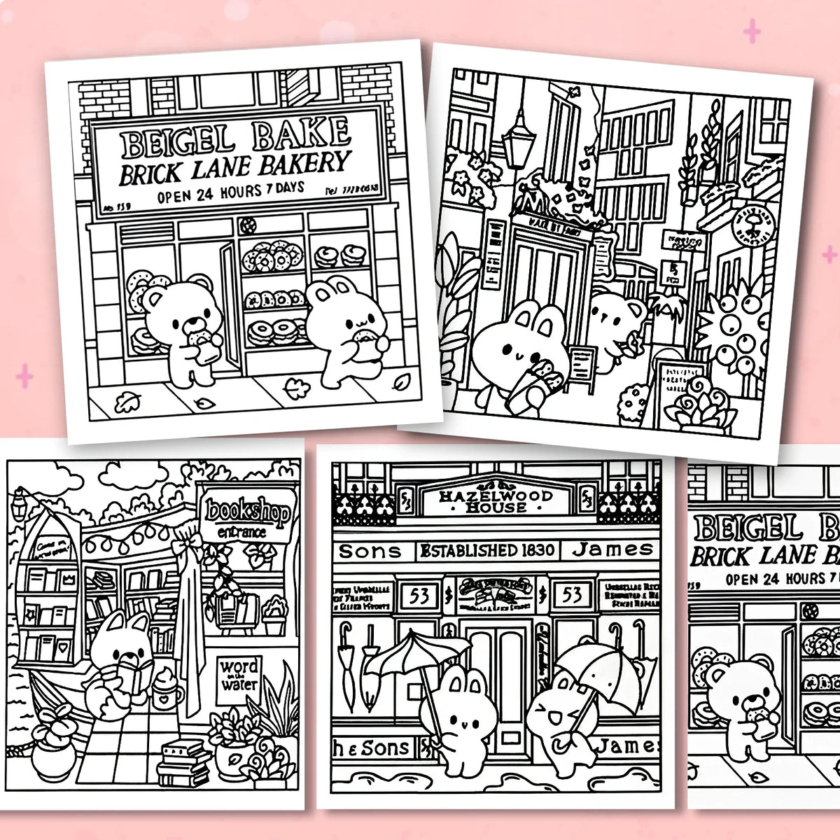 Adult Teen Coloring Book Comfy Patterns Bold Easy Cute Cartoon
