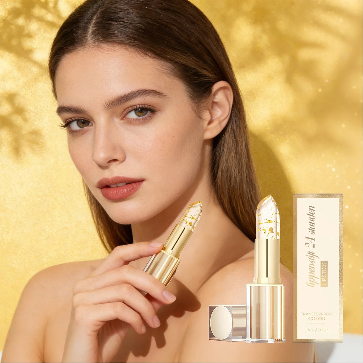 Gold Foil Color-Changing Lipstick | Hyaluronic Acid Lip Balm