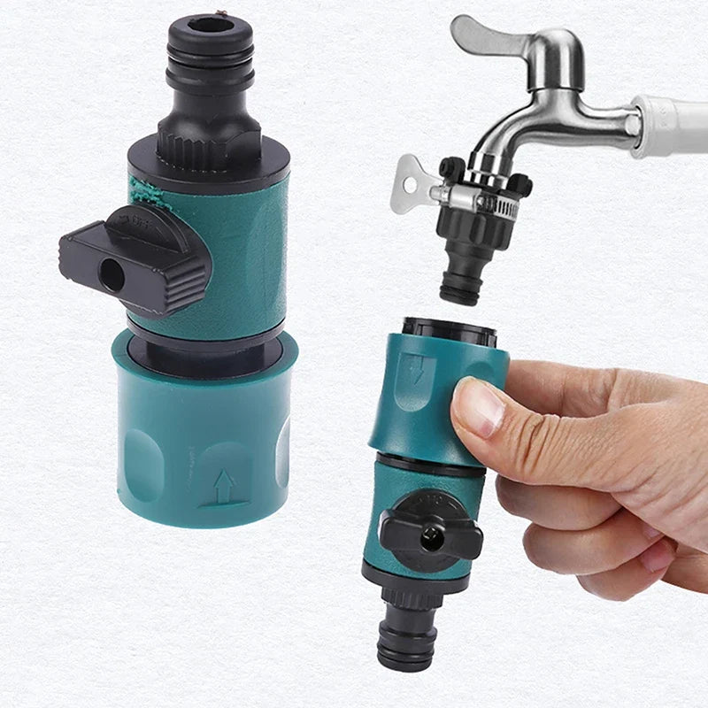 Garden Hose Pipe In-line Faucet Shut Off Valve Fitting Joint Watering