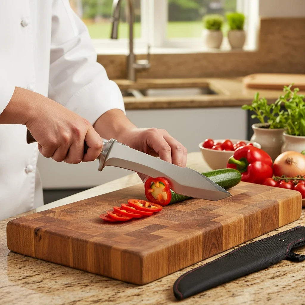 Japanese Chef's Knife – Stainless Steel Blade & Wood Handle