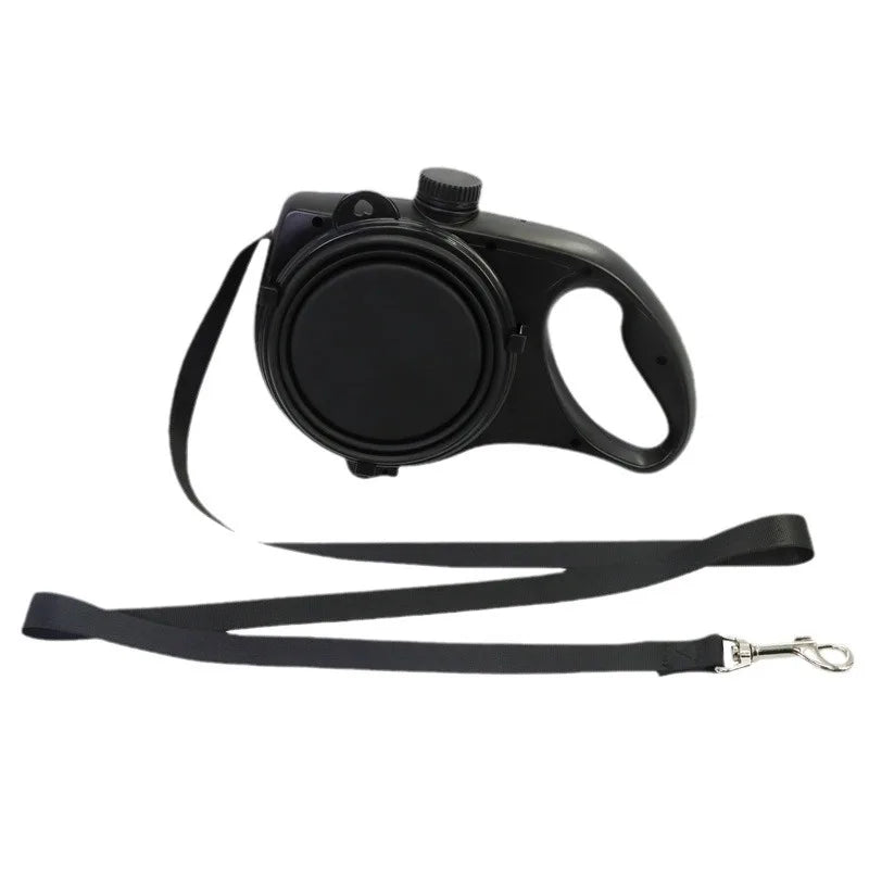 1 Retractable Dog Leash Water Bottle Bowl Portable Automatic Lead