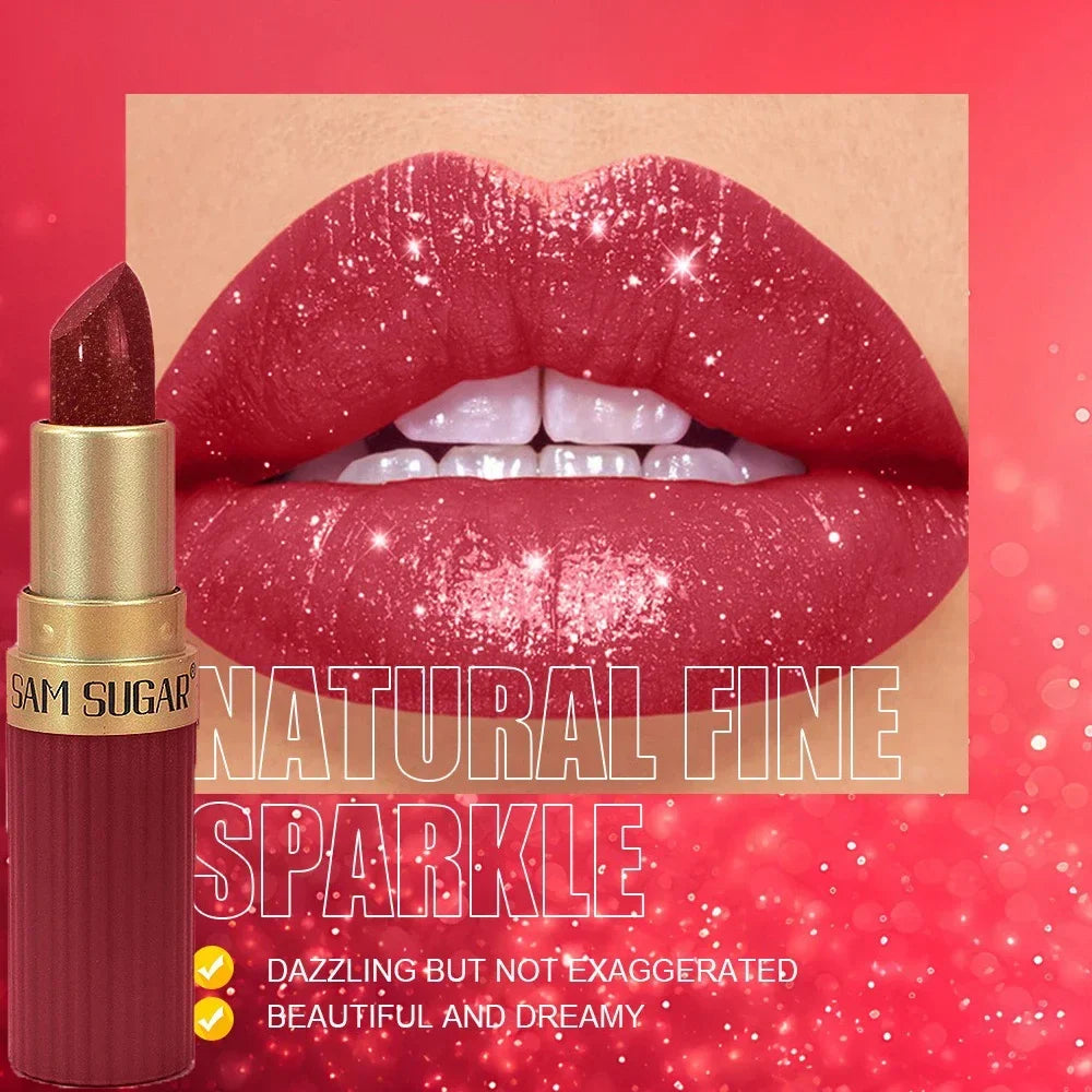 LUXURYTO Pearlescent Glitter Velvet Lipstick – Metallic Shimmer