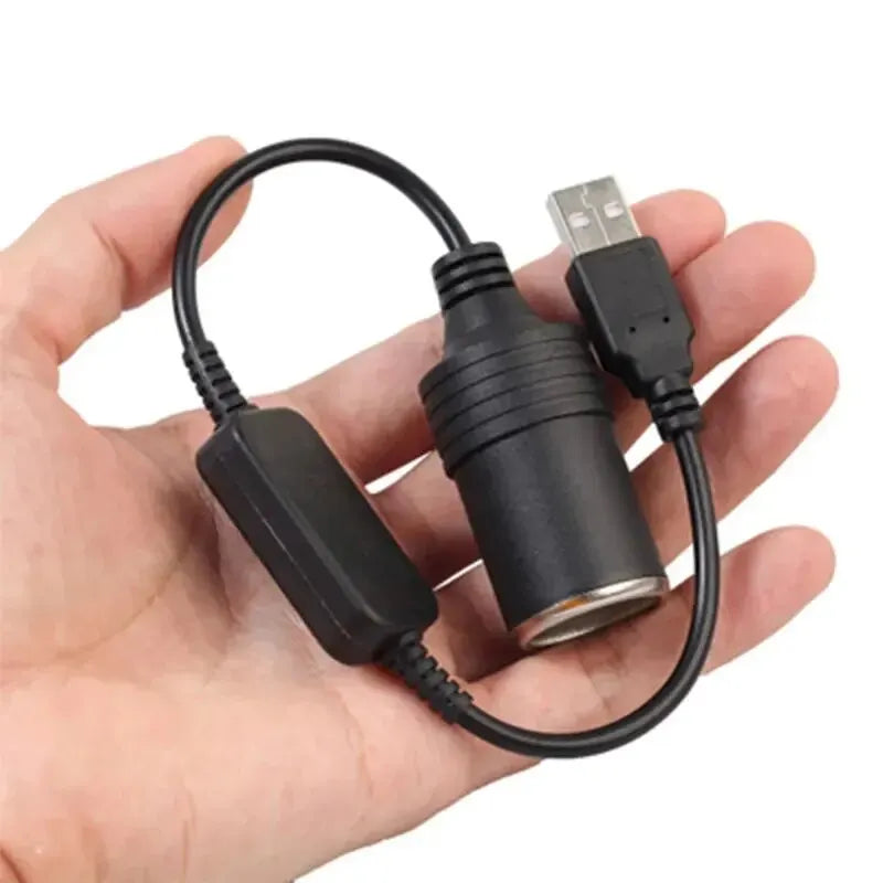 USB to 12V Cigarette Lighter Socket Adapter – 5V 2A Converter