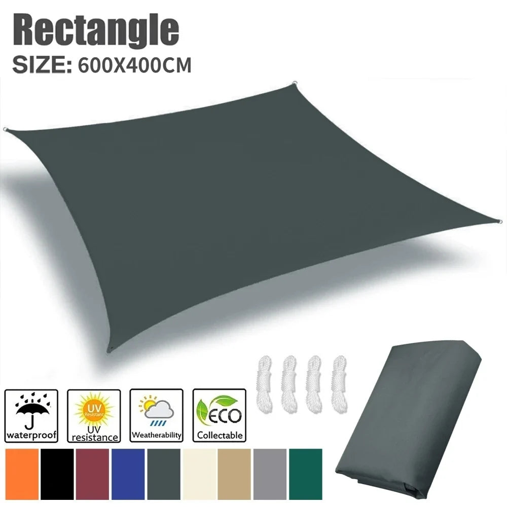Rectangle Sun Shade Sail – 98% UV Block Waterproof Canopy