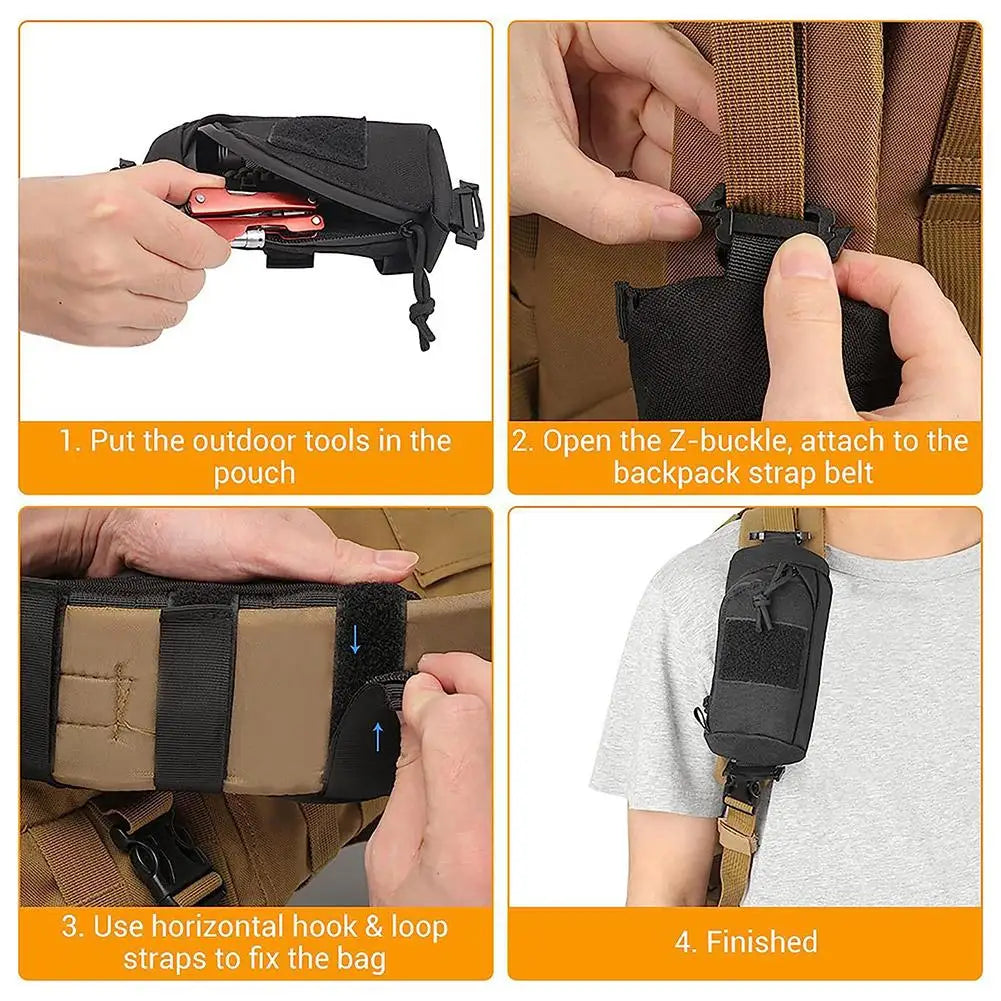 Backpack Strap EDC Phone Pouch – Hiking, Camping & Running Bag