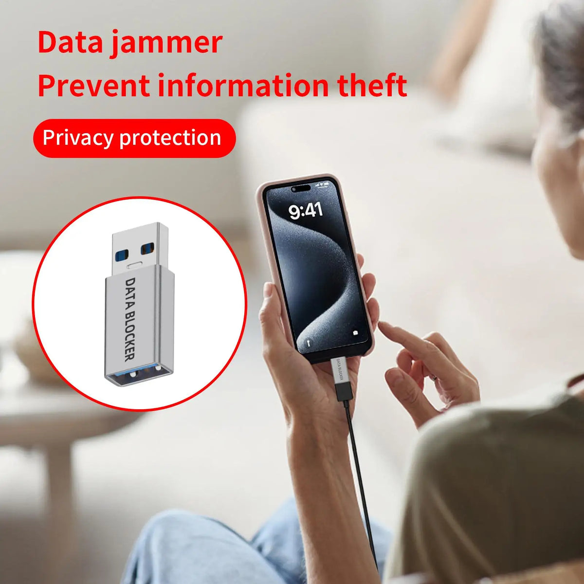 USB Data Blocker Adapter – Secure Charging Protector