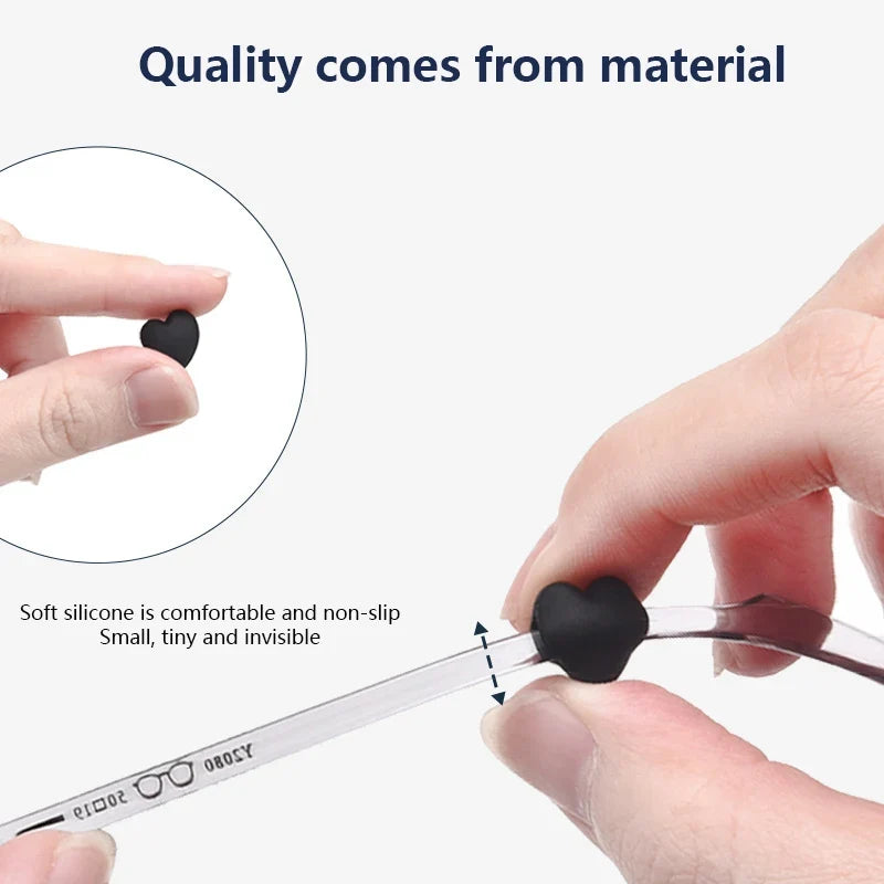 Heart Silicone Anti-Slip Ear Hooks for Glasses – 2 Pairs
